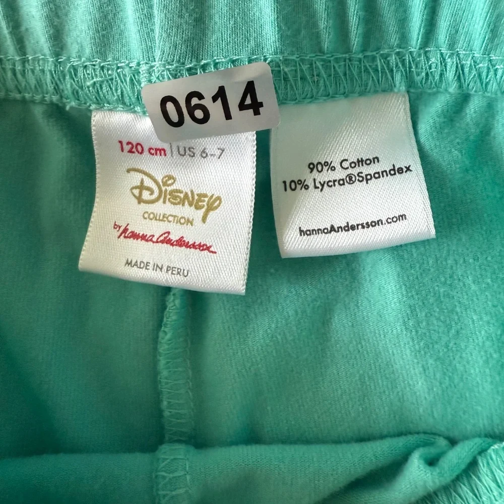 Hanna Andersson Disney Collection Girls Green‎ Mickey Mouse Leggings Size 6-7